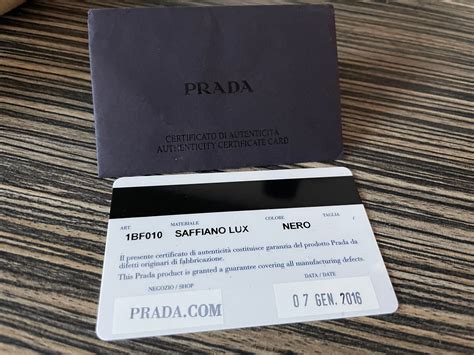 how to check if prada is authentic|Prada authenticity certificate card.